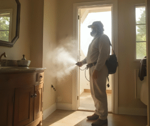 فني شركة مكافحة حشرات في مركز الستاموني